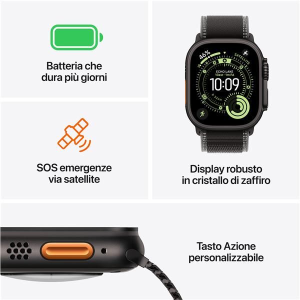 Smartwatch Apple Watch Ultra 3 gps + Cellular 49mm natural Titanium Case Blue Alpine Loop - M