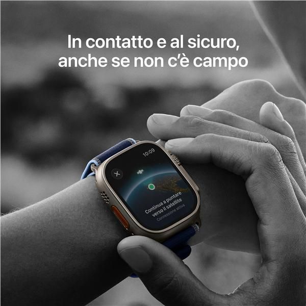 Smartwatch Apple Watch Ultra 3 gps + Cellular 49mm natural Titanium Case Blue - Bright Blue Trail Loop - M - L