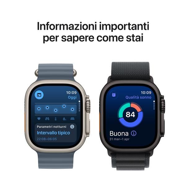 Smartwatch Apple Watch Ultra 3 gps + Cellular 49mm natural Titanium Case Blue - Bright Blue Trail Loop - M - L