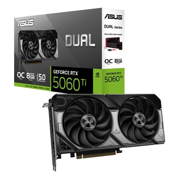 Vga Asus Dual Rtx 5060 Ti Oc 8gb Gddr7 3xdp 1xhdmi Cuda 4608 128bit 550w