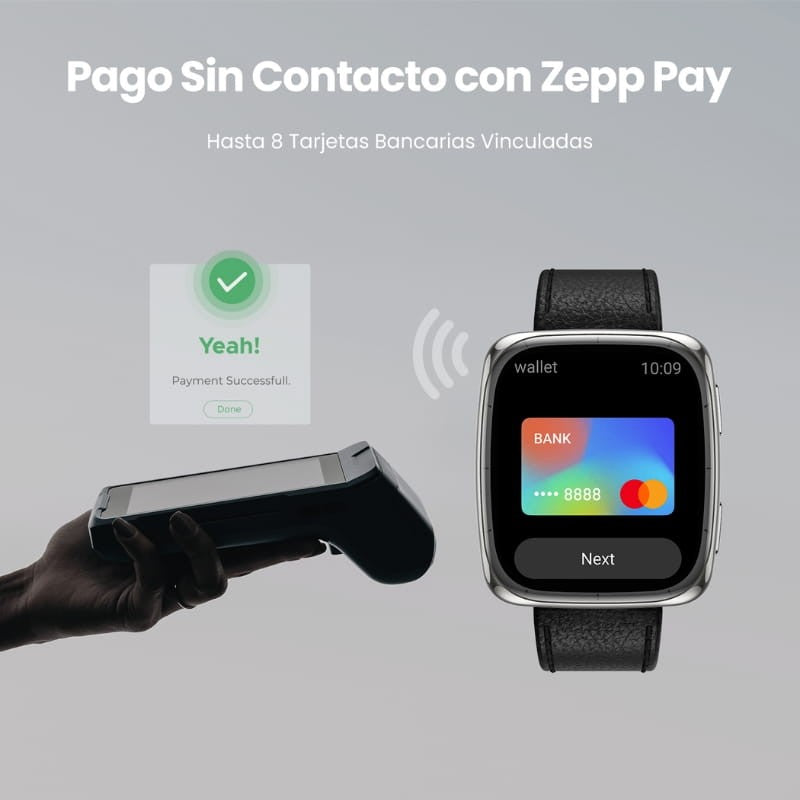 Smartwatch Amazfit Active 2 Square Correa Cuero Negro - Reloj Inteligente