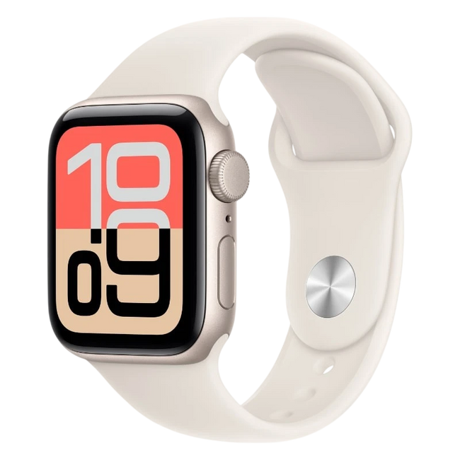 Apple Watch SE 3 GPS 40mm Blanco Estelar con Correa Deportiva Blanco S/M Hover Image
