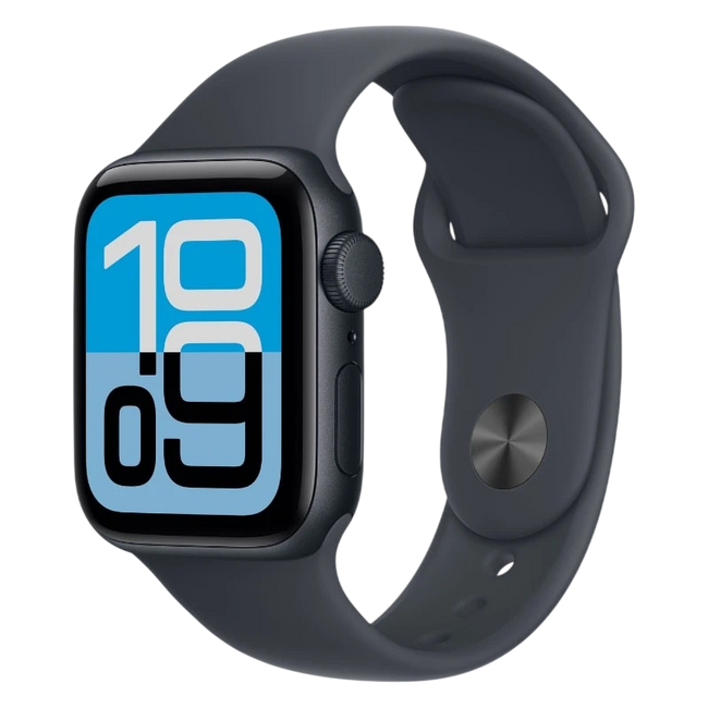 Apple Watch SE 3 GPS 40mm Medianoche con Correa Deportiva Negro M/L Hover Image