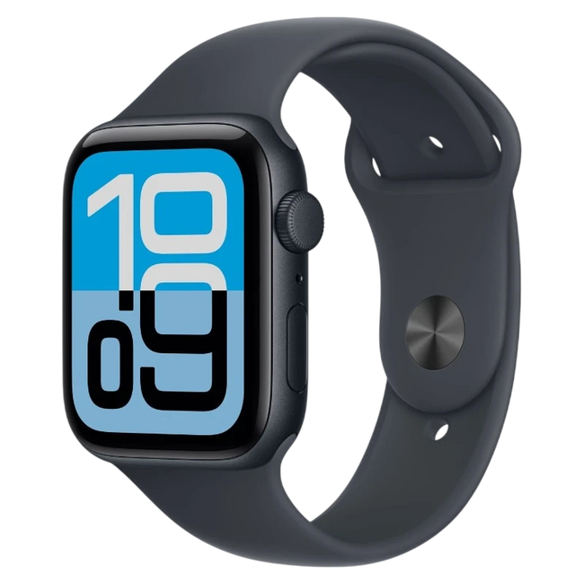 Apple Watch SE 3 GPS 44mm Medianoche con Correa Deportiva Negro M/L Hover Image
