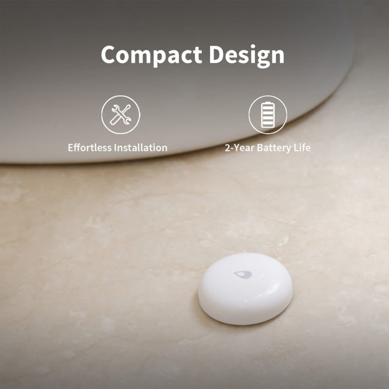 Aqara T1 WL-S02D Blanco - Sensor de Fugas de Agua - Compatible con Google Home, Apple HomeKit y Alexa