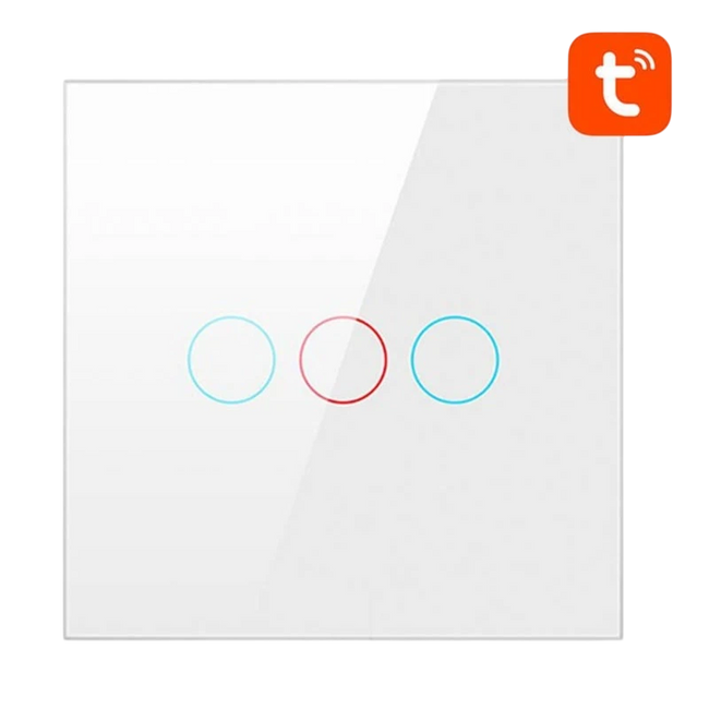 Avatto LZTS02-EU-W3 3 Botones ZigBee Blanco - Interruptor Táctil Inteligente Hover Image