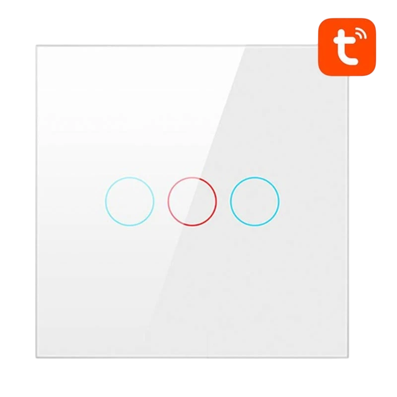 Avatto LZTS02-EU-W3 3 Botones ZigBee Blanco - Interruptor Táctil Inteligente