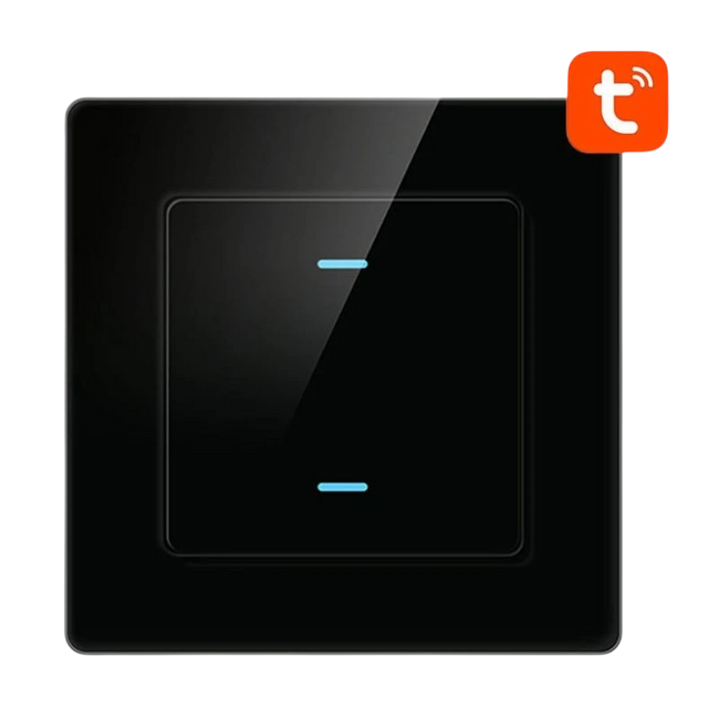 Avatto N-TS10-B2 2 Botones WiFi Negro - Interruptor Táctil Inteligente Hover Image
