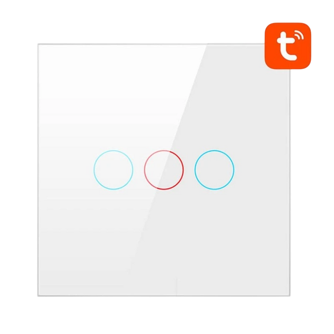 Avatto TS02-EU-W3 3 Botones WiFi Blanco - Interruptor Táctil Inteligente Hover Image