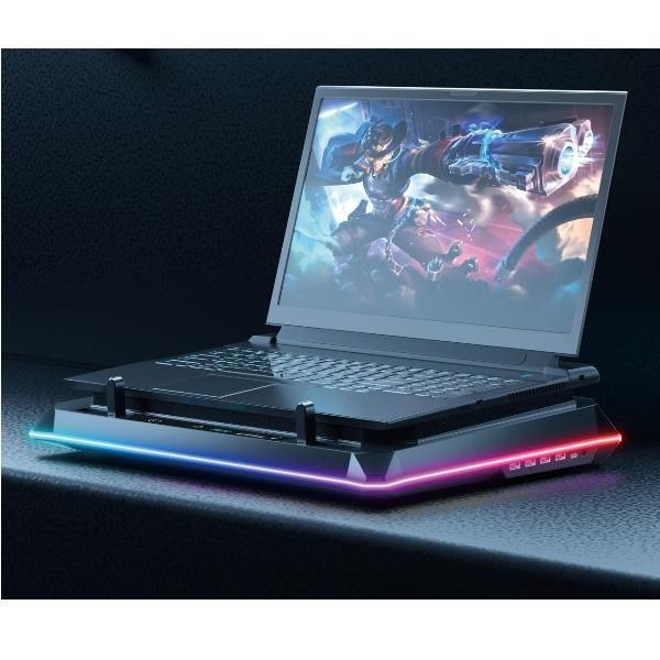 Base De Refrigeracion Para Portatiles Gaming Conceptronic Thyia04b Hasta 19" Ventilador Luz Rgb