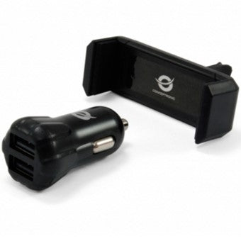 Cargador De Coche Usb Conceptronic 2 Puertos Usb + Soporte Smartphone Hover Image