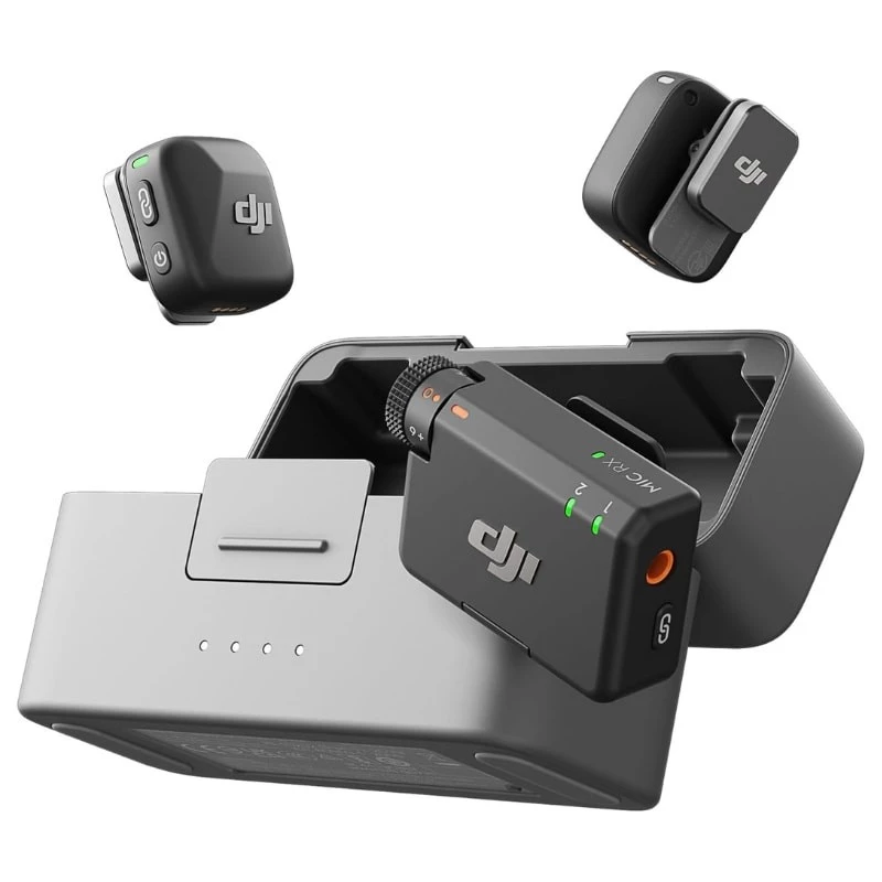DJI Mic Mini (2 TX + 1 RX + Estuche de carga) - Micrófonos Inalámbricos