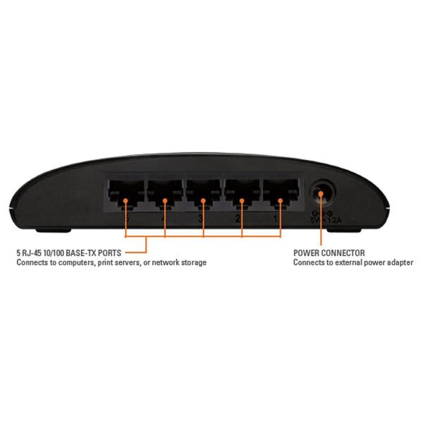 D-link DES-1005D Switch 5 Puertos 10/100Mbps