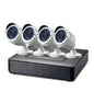 Kit Videovigilancia 720p Cctv Level One 4 Canales 4 Camaras Int - Ext + Grabador Cables Iluminacion Led (sin Hd)
