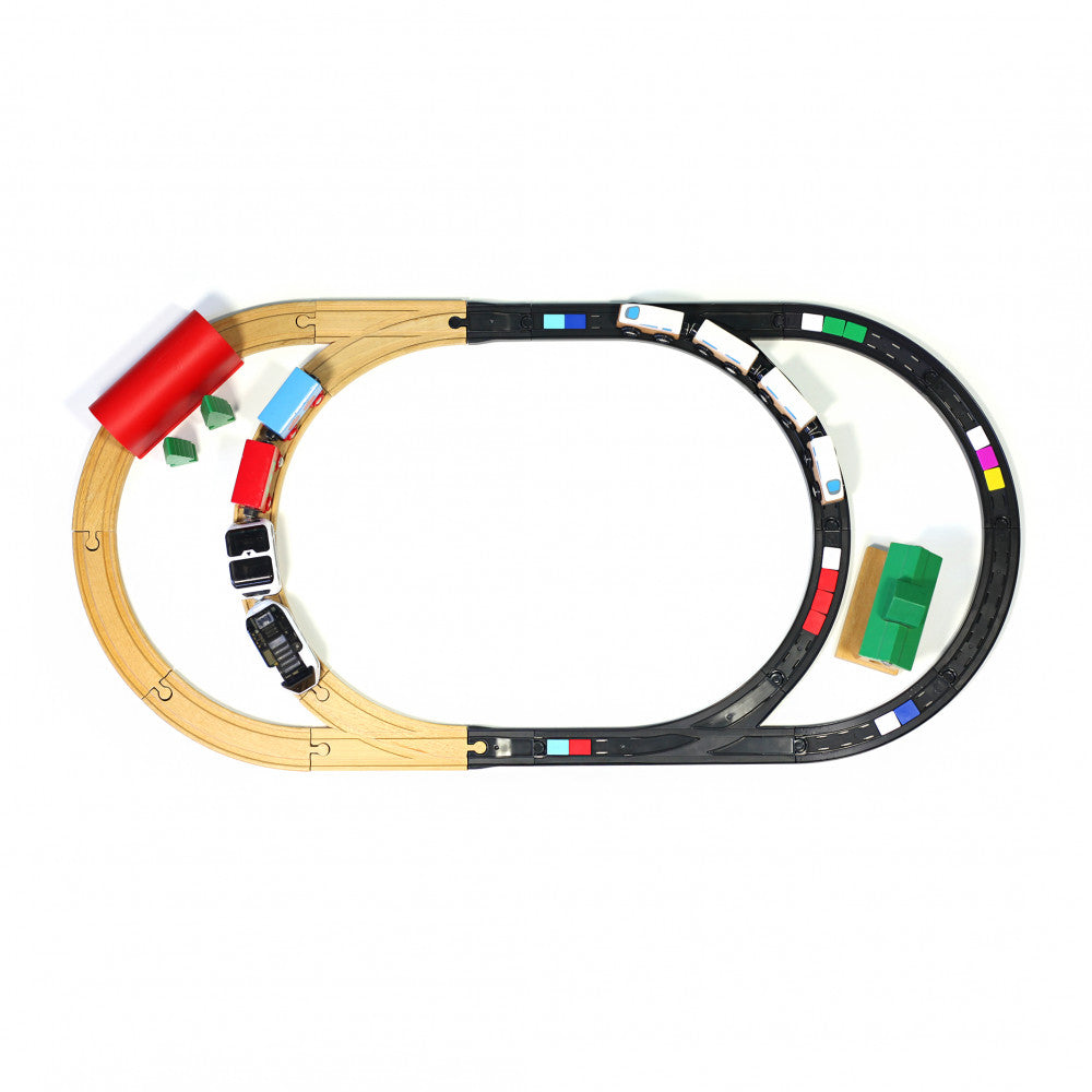 Complemento Intelino Adaptadores De Pistas De Madera Tren Intelino Robot