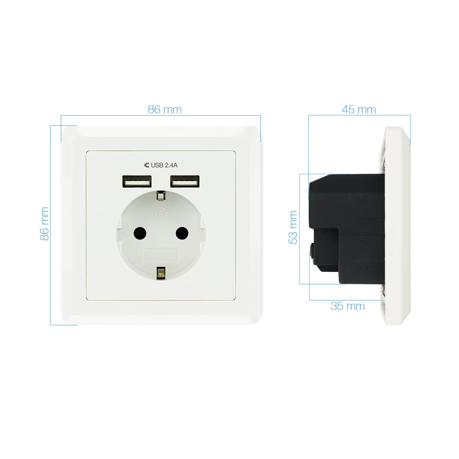 Enchufe Nanocable Tooq Schuko - 2 Tomas Usb