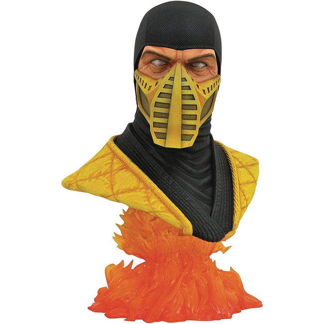 Figura Busto Diamond Select Toys Mortal Kombat Scorpion Escala 1 - 2 Legends In 3d Re - Run Resina Hover Image