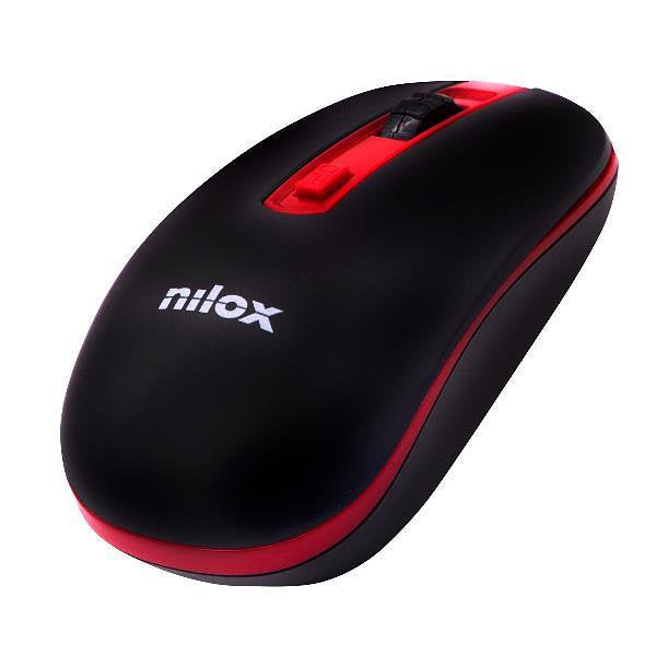 Raton Nilox Nxmowi2002 Wireless 1000 Dpi Negro - Rojo