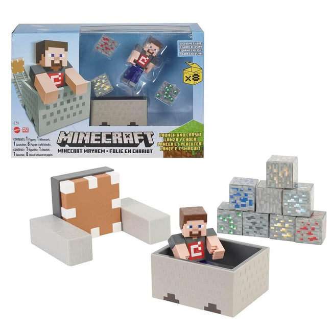 Figura Mattel Minecraft Vagoneta Explosiva Lanza Y Choca Hover Image