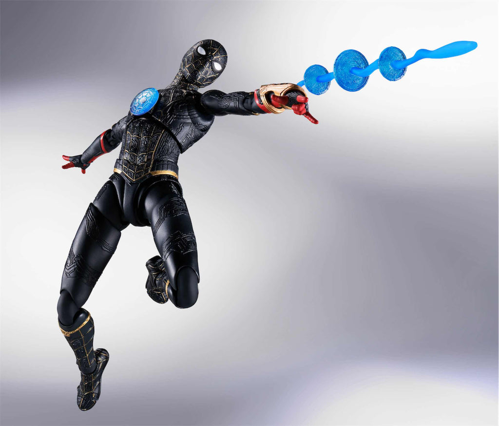 Figura Tamashii Nations Marvel Spider - Man No Way Home Spider - Man Traje Negro & Dorado Sh Figuarts