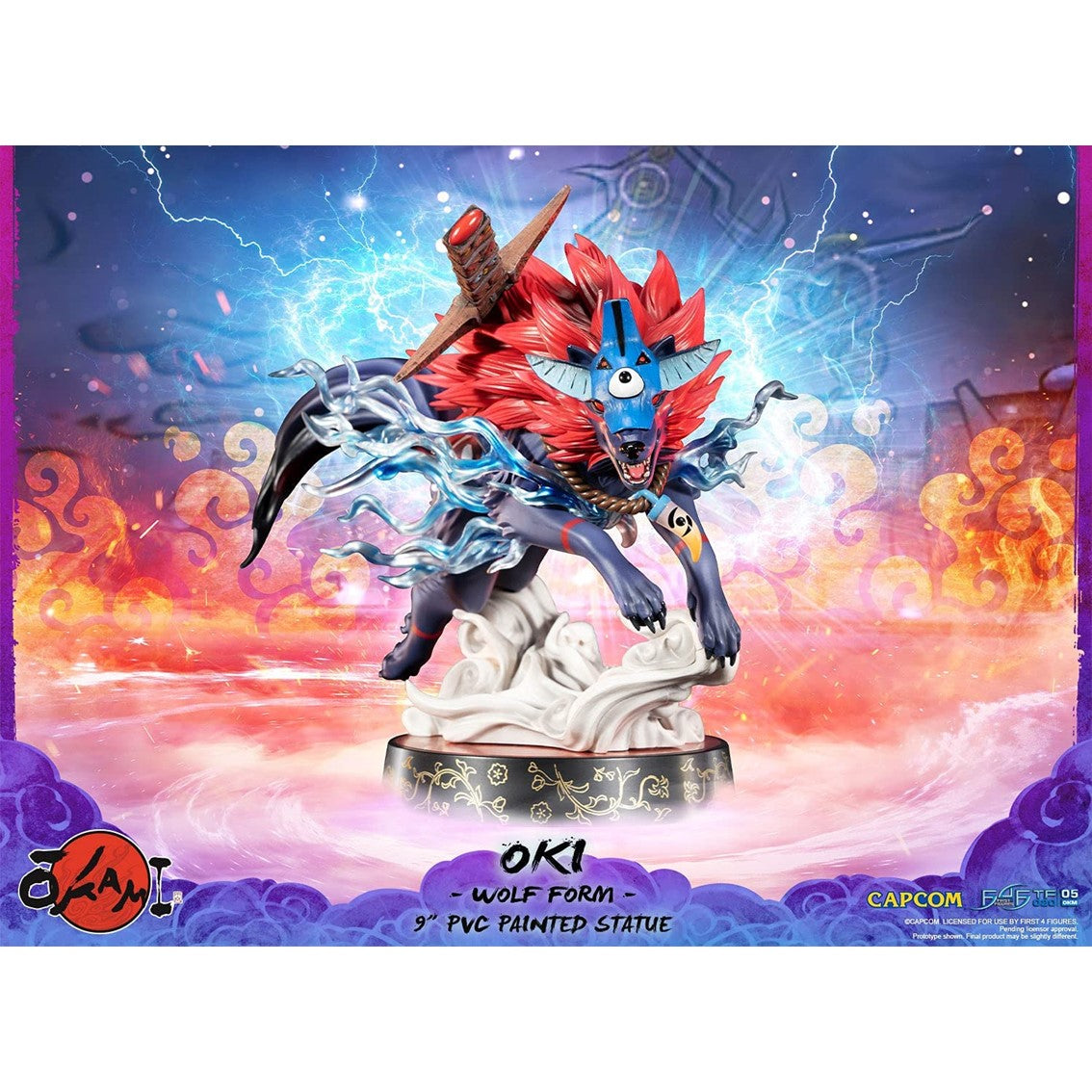 Figura First 4 Figures Okami Oki Wolf Form Edicion Estandar Estatua