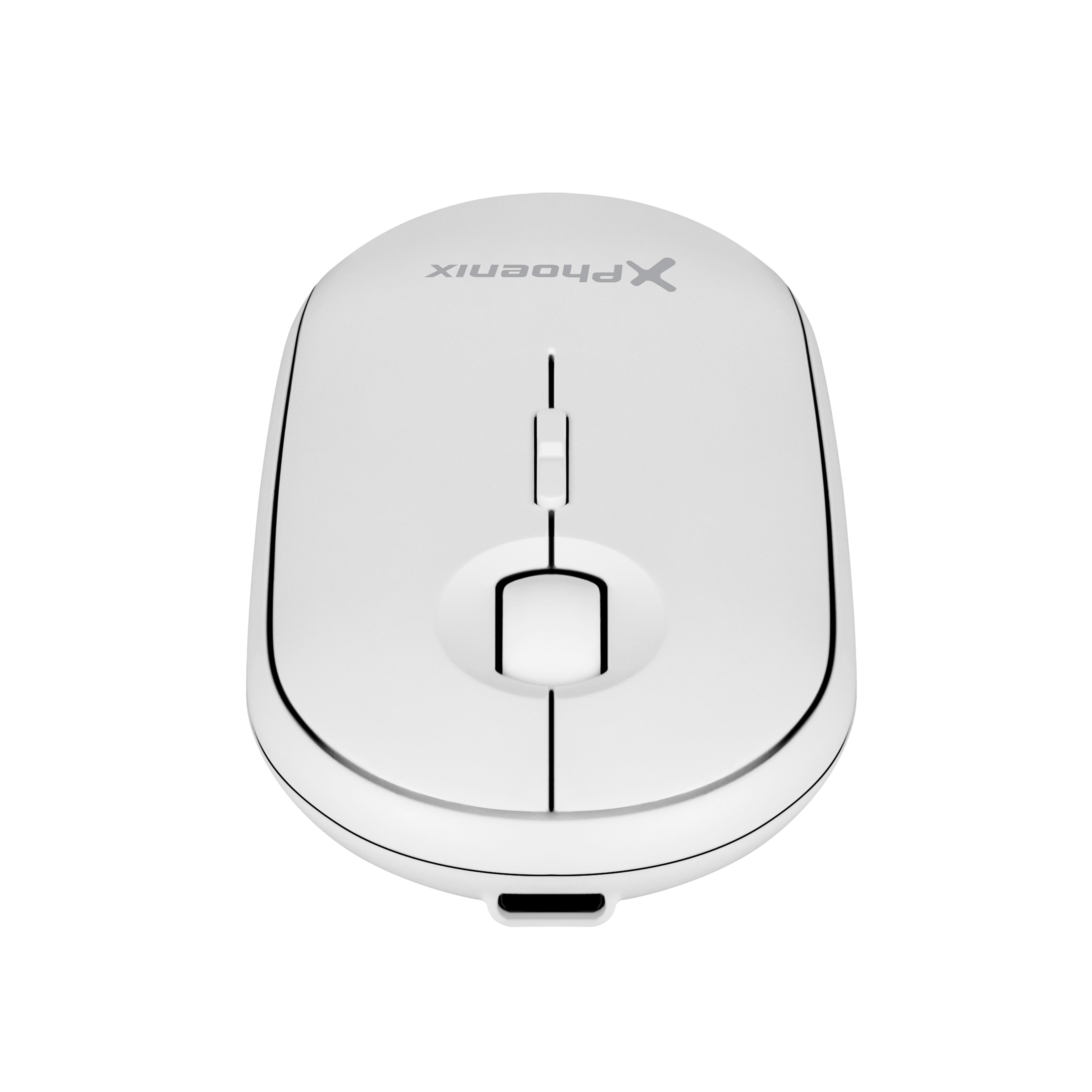 Phoenix Rebble Ratón Inalambrico Bluetooth Y 2.4 Ghz Hasta 3 Dispositivos Con Receptor Usb Clic Silencioso Para Portátil Notebook Pc Chomebook Mac Color Blanco