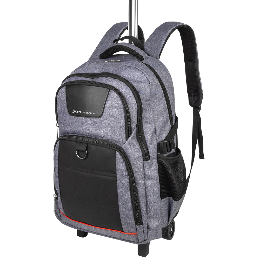 Mochila Con Ruedas Trolley Phoenix Discovery G Para Portátil 17 Pulgadas Gris