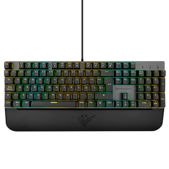 Teclado Mecanico Gaming Phoenix Mk1 Elite Full Rgb Configurable Switches Brown Usb Con Reposamuecas Hover Image