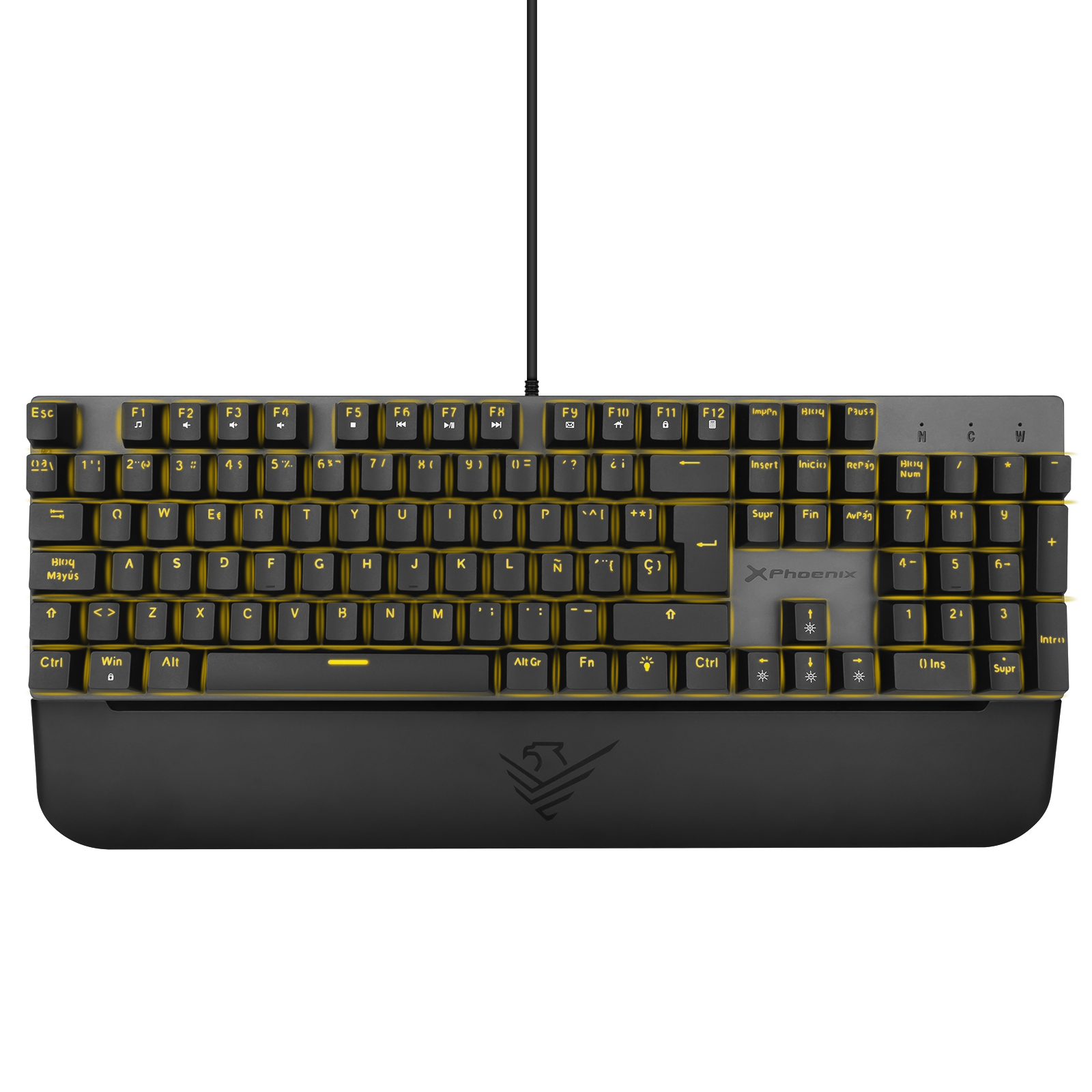 Teclado Mecanico Gaming Phoenix Mk1 Elite Full Rgb Configurable Switches Brown Usb Con Reposamuecas