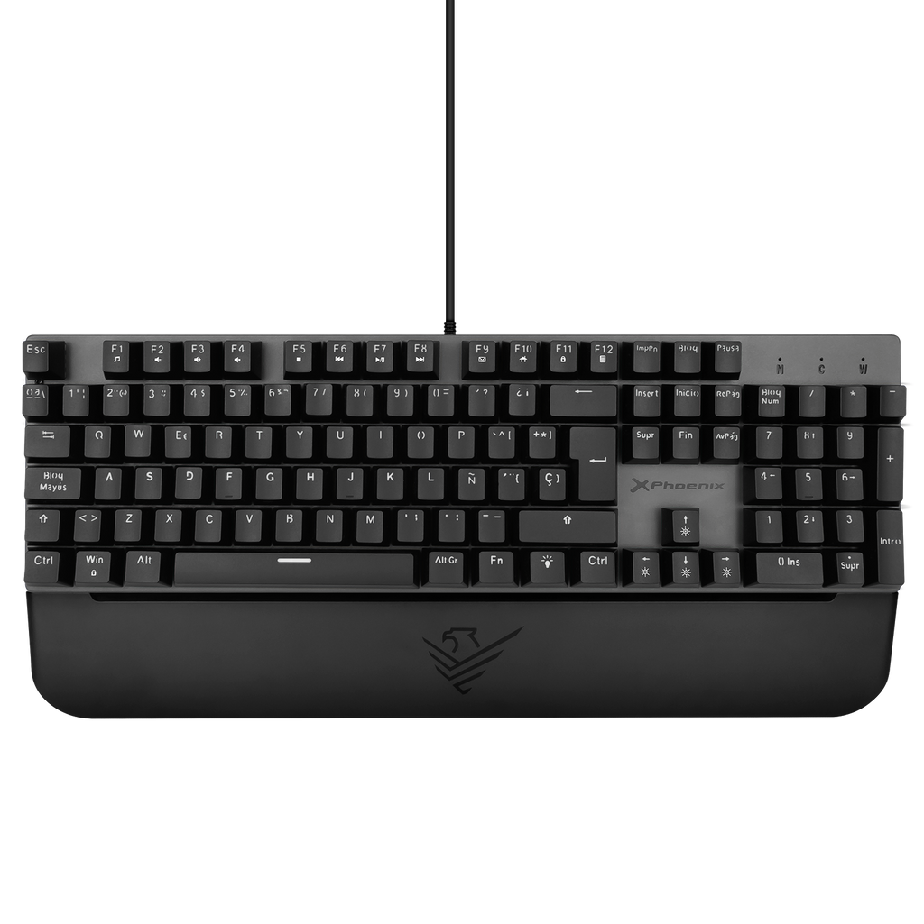 Teclado Mecanico Gaming Phoenix Mk1 Elite Full Rgb Configurable Switches Brown Usb Con Reposamuecas