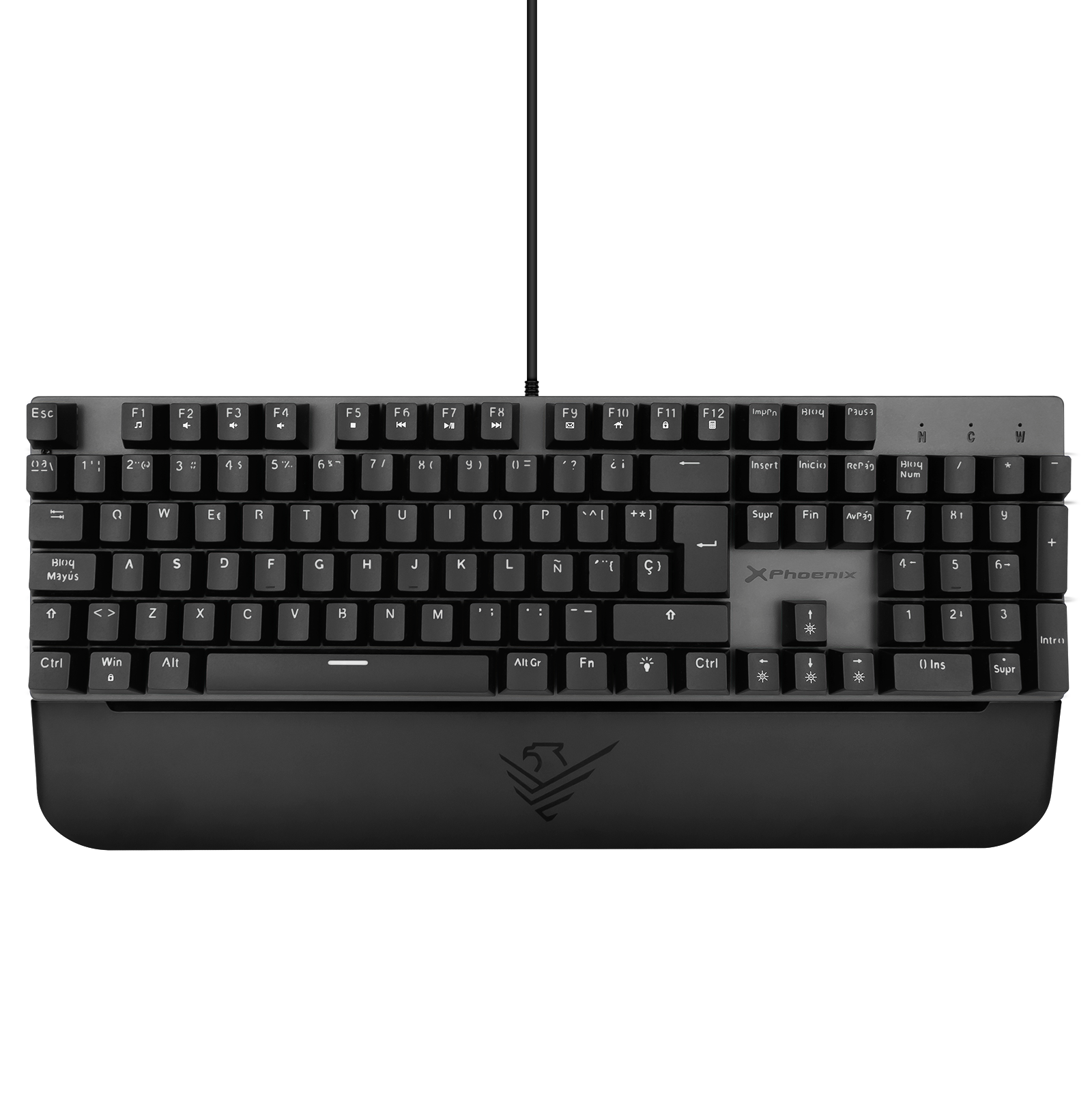 Teclado Mecanico Gaming Phoenix Mk1 Elite Full Rgb Configurable Switches Brown Usb Con Reposamuecas