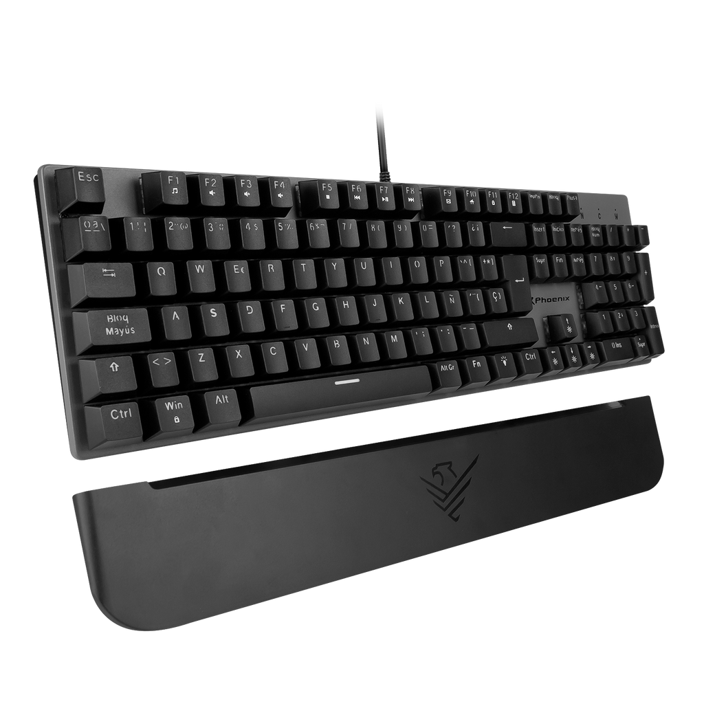 Teclado Mecanico Gaming Phoenix Mk1 Elite Full Rgb Configurable Switches Brown Usb Con Reposamuecas