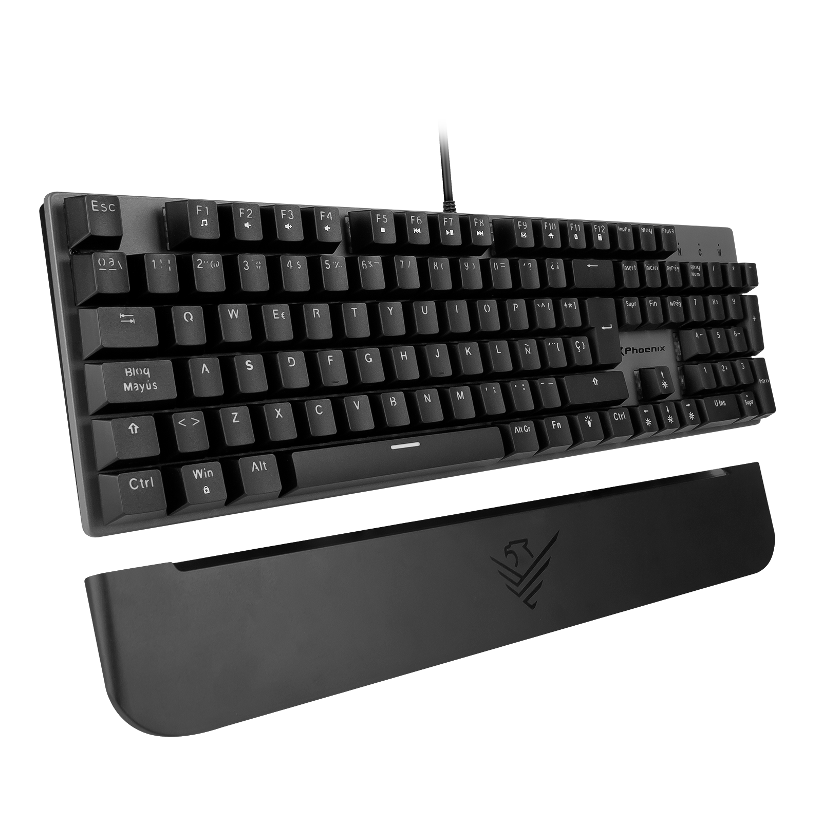 Teclado Mecanico Gaming Phoenix Mk1 Elite Full Rgb Configurable Switches Brown Usb Con Reposamuecas