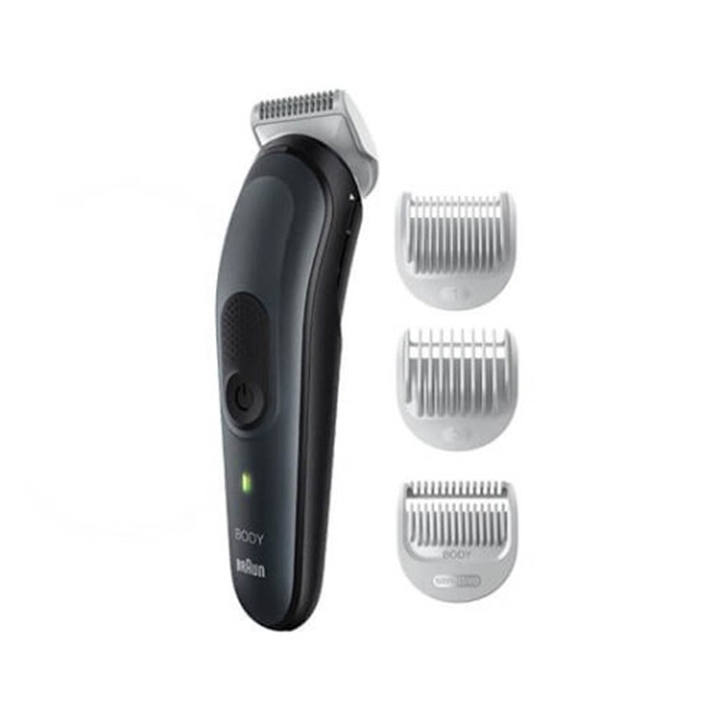 Afeitadora Corporal Braun Bodygroom Bg3340 Skinshield - Auto. 80m - 3 Peines - Bateria
