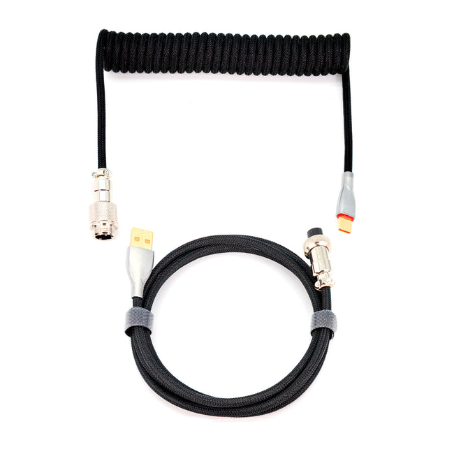 Phoenix Kioru Cable Aviador En Espiral Con Conector Tipo C Para Teclados Gaming Negro Hover Image