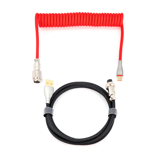 Phoenix Kioru Cable Aviador En Espiral Con Conector Tipo C Para Teclados Gaming Negro Y Rojo Hover Image