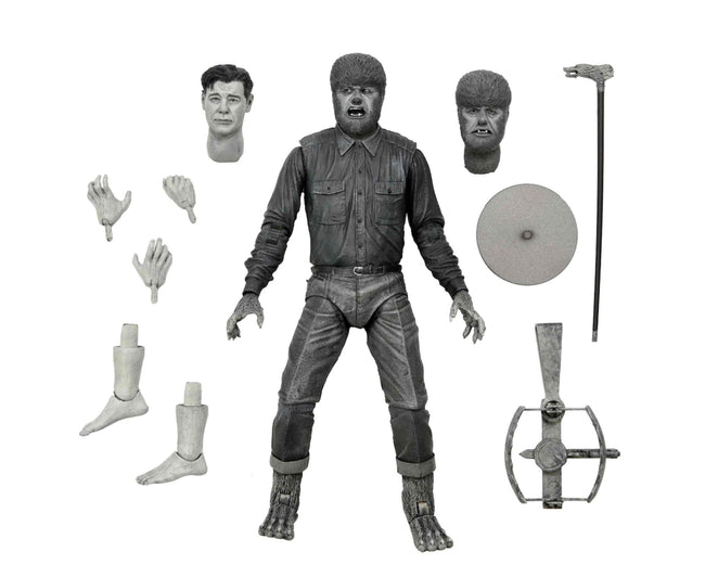 Figura Neca Universal Monster Scale Action Ultimate Wolf (b&w) Hover Image