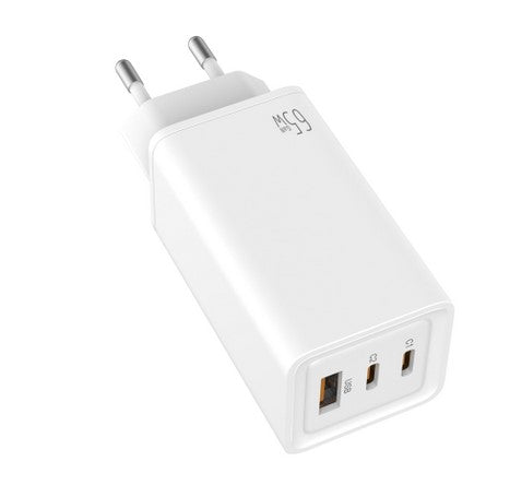 Cargador De Pared Leotec 65w Carga Rapida 2 Usb Tipo - C Pd 1 Usb - A Blanco
