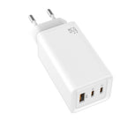 Cargador De Pared Leotec 65w Carga Rapida 2 Usb Tipo - C Pd 1 Usb - A Blanco