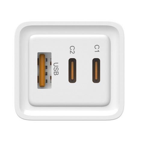 Cargador De Pared Leotec 65w Carga Rapida 2 Usb Tipo - C Pd 1 Usb - A Blanco