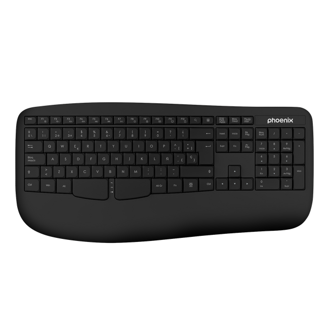 Phoenix K201 Teclado Ergonomico Inalambrico 2.4ghz Negro Hover Image