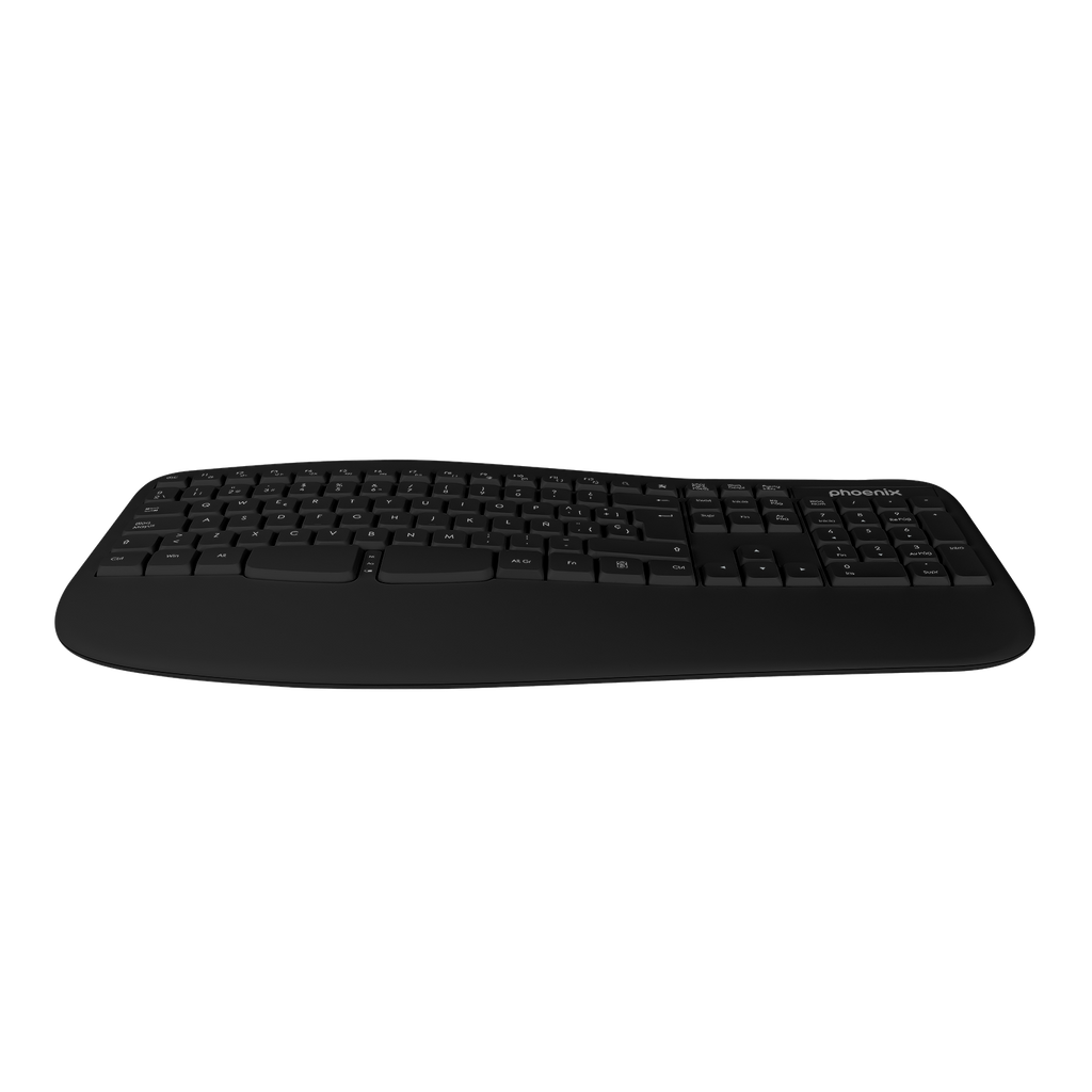 Phoenix K201 Teclado Ergonomico Inalambrico 2.4ghz Negro