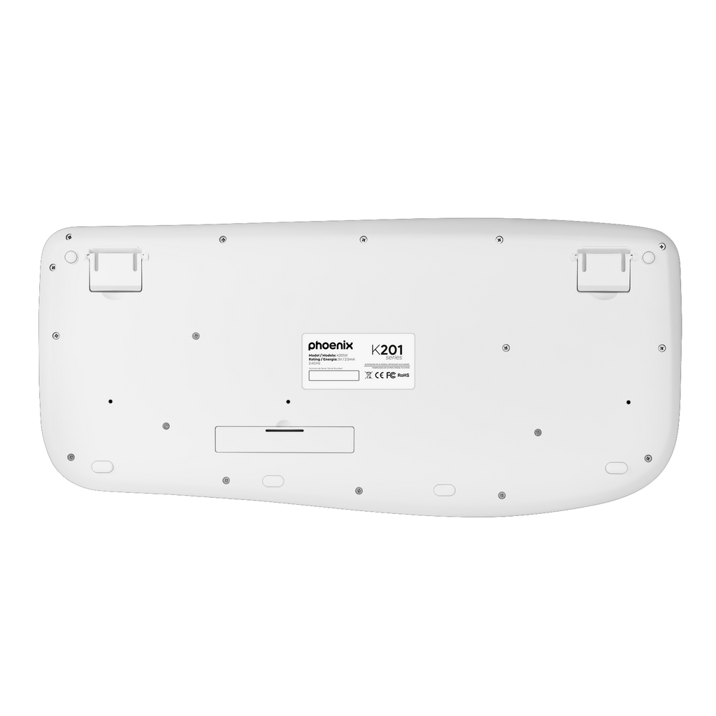 Phoenix K201 Teclado Ergonómico Inalámbrico 2.4ghz Blanco