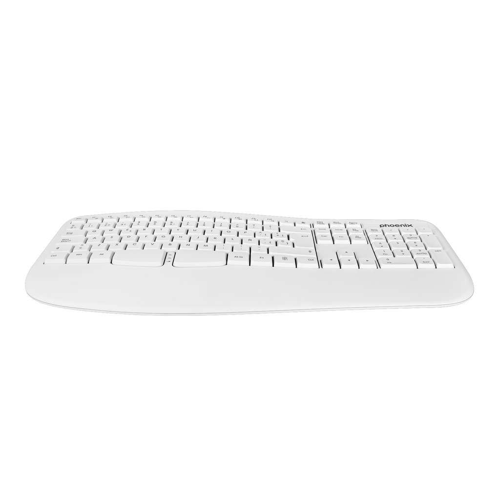 Phoenix K201 Teclado Ergonómico Inalámbrico 2.4ghz Blanco