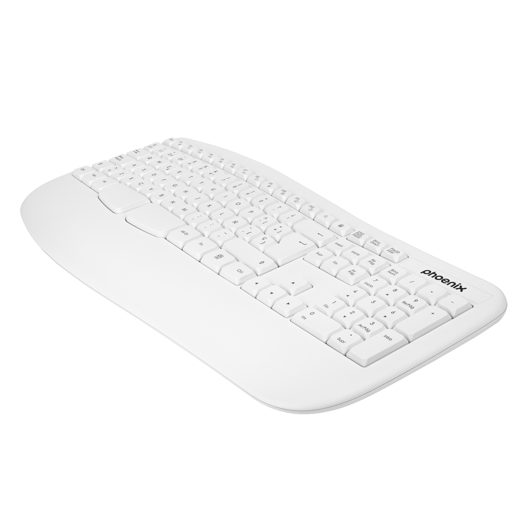 Phoenix K201 Teclado Ergonómico Inalámbrico 2.4ghz Blanco