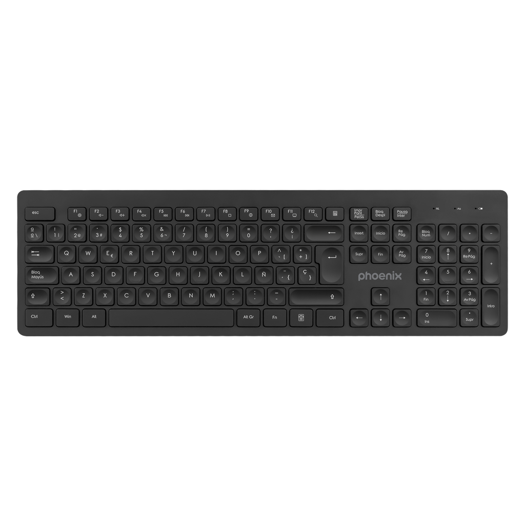 Teclado Inalambrico Qwerty Phoenix K200 Negro Delgado