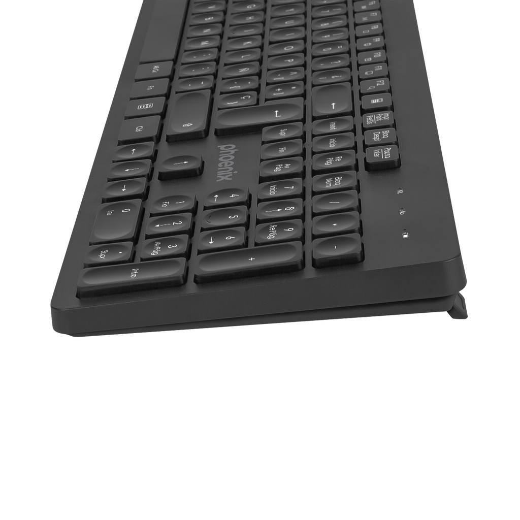 Teclado Inalambrico Qwerty Phoenix K200 Negro Delgado