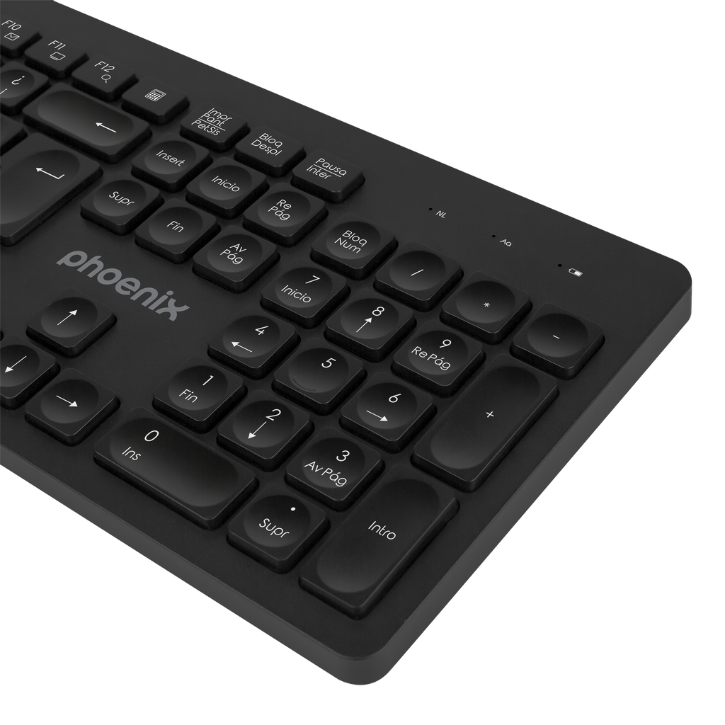 Teclado Inalambrico Qwerty Phoenix K200 Negro Delgado