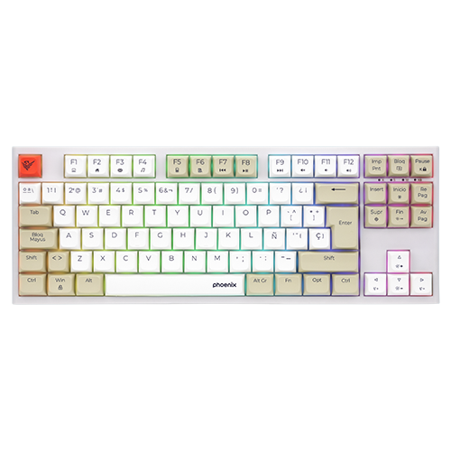 Teclado Gaming Royal Pbt Mecanico Blanco Hover Image