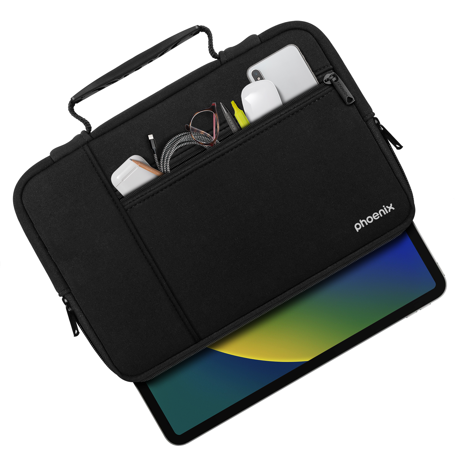 Maletin Funda Phoenix De Neopreno Para Tablet O Portátil 11 Pulgadas Negra
